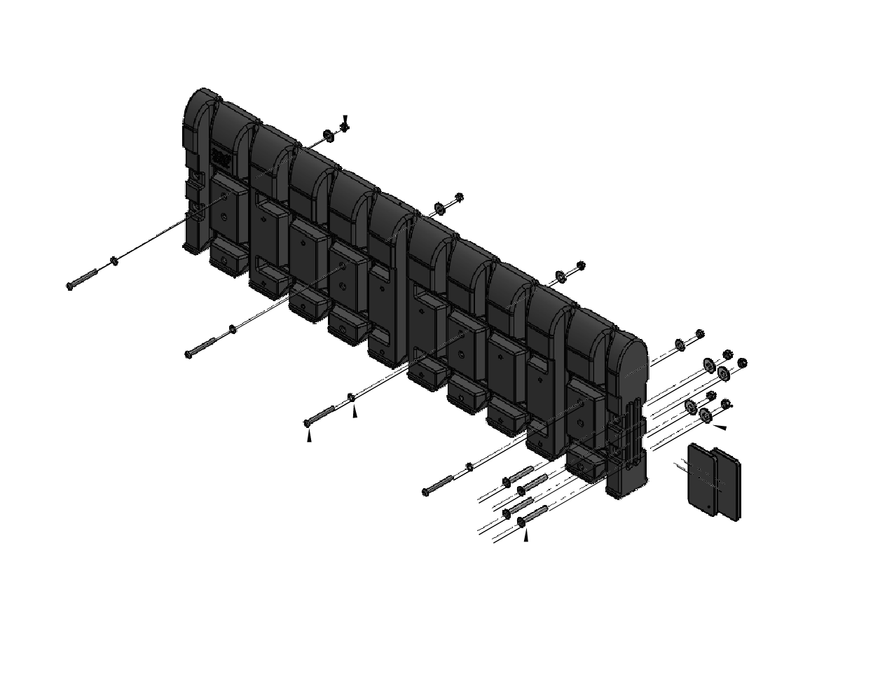 Barrier Flex 150.10.45 W/O mounting Kit - RAL 9005